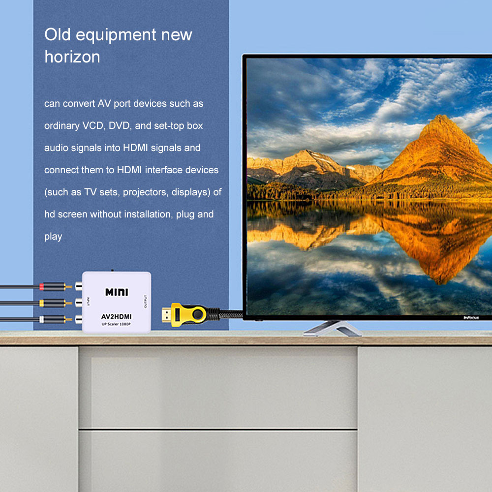 Rca Av/Cvsb L/R Video Naar Hdmi-Compatibel Av Scaler Adapter Hd Video Converter Box 1080P Ondersteuning Ntsc Pal