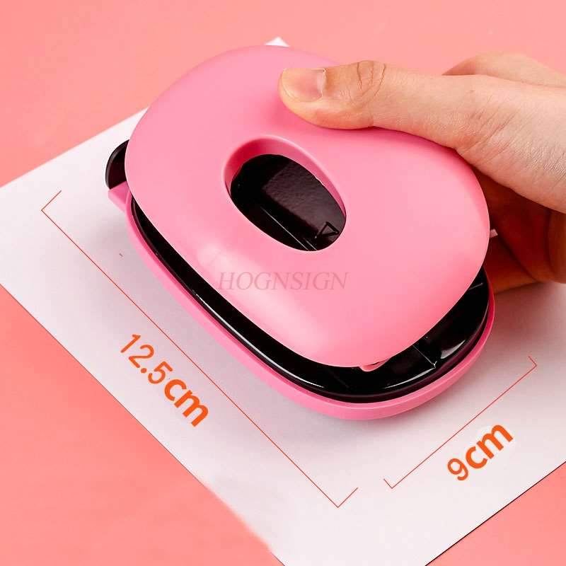Double hole round hole puncher A4 paper small manual puncher mini manual puncher student stationery paper binding metal