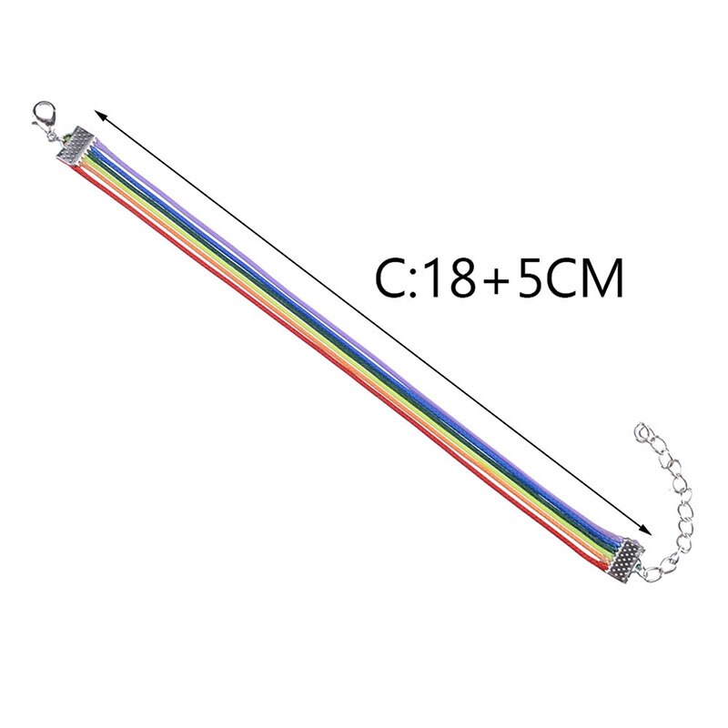 1Pc Vintage Touw Ketting Charme Armband Mode Gay Pride Regenboog Armband Vriendschap Armband Voor Mannen Vrouwen