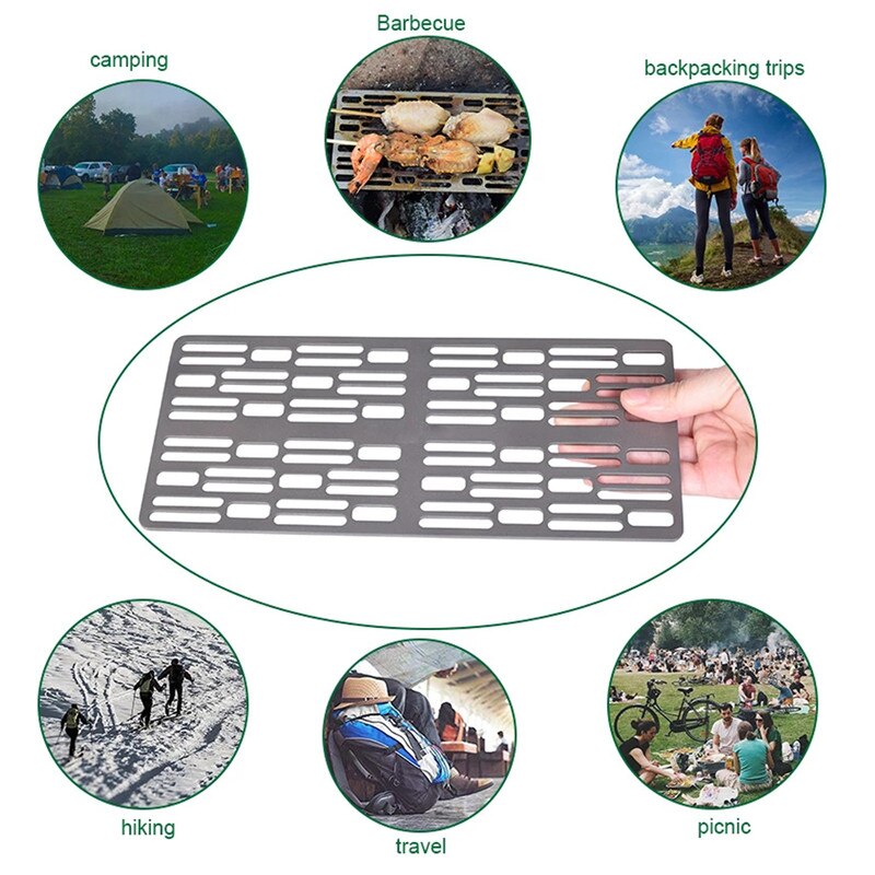 Camping Titanium Mini Grill Charcoal Barbecue Grill Gas Grill For Outdoor Picnic BBQ Outdoor Tableware