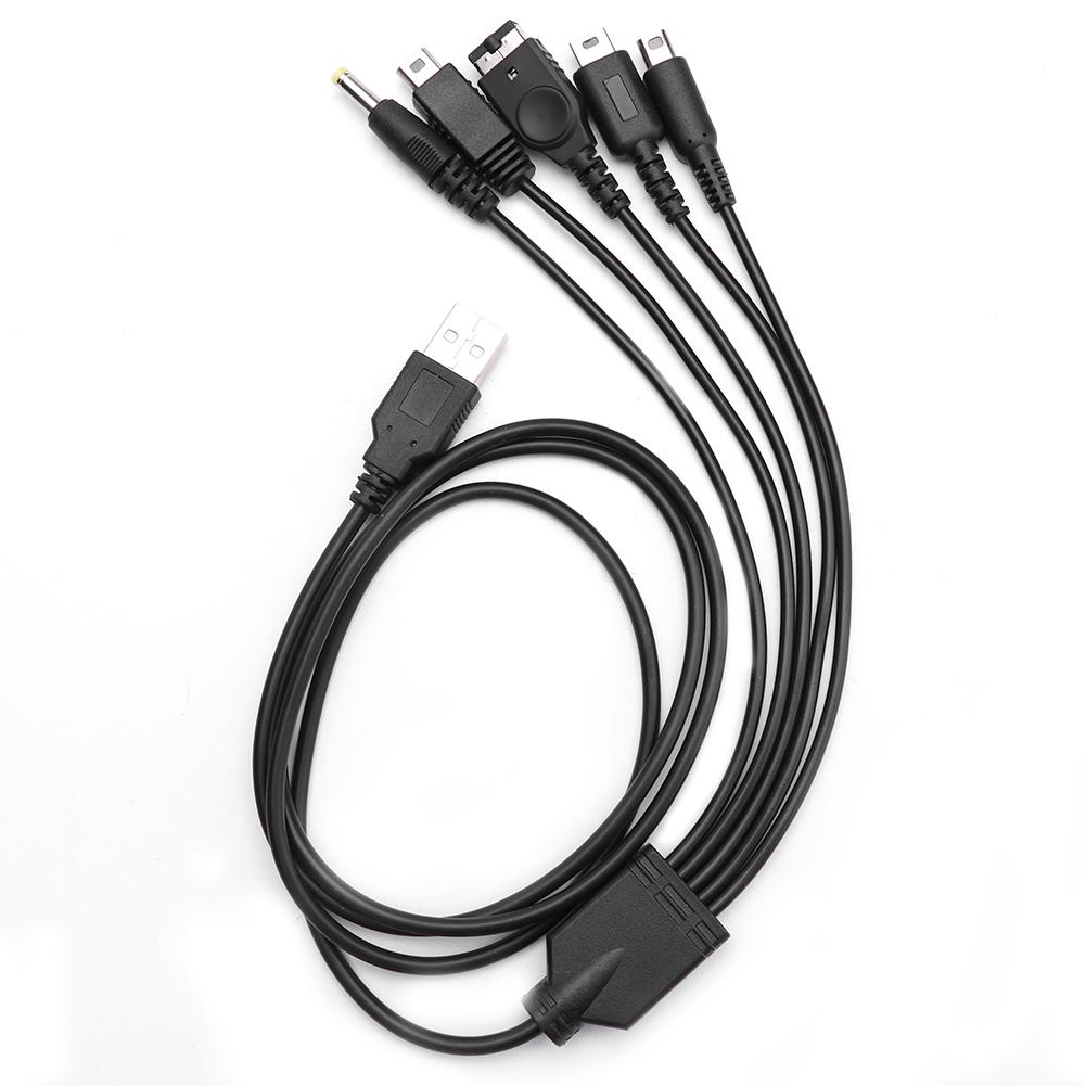 Duurzame usb-oplaadkabel, multifunctionele 5 in- in-1 usb-oplaadkabel, vervangende kabel, geschikt voor nintendo 3ds xl, ndsx, ndsi, ll