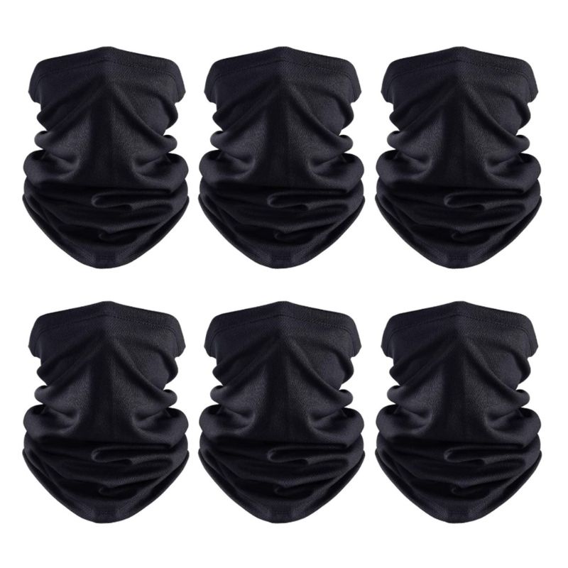 6Pcs Cycling Seamless Neck Gaiter Dust Bandana Face Mask Sunscreen Mesh Headwear: A