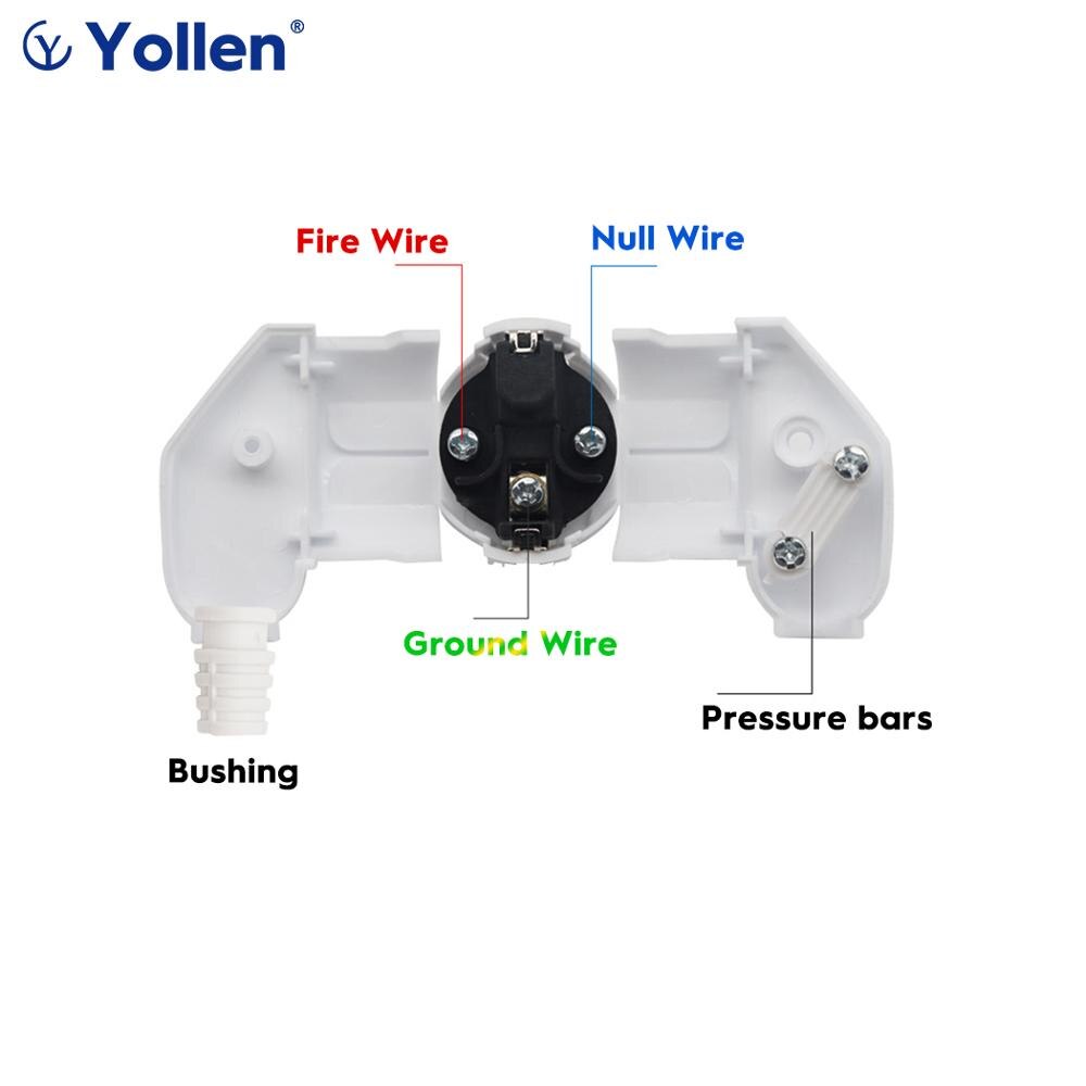 Activity】Electric Plug EUR Power Socket Adapter 16A 250V Wiring electrician to decorate DIY connection plug 1.5mm²
