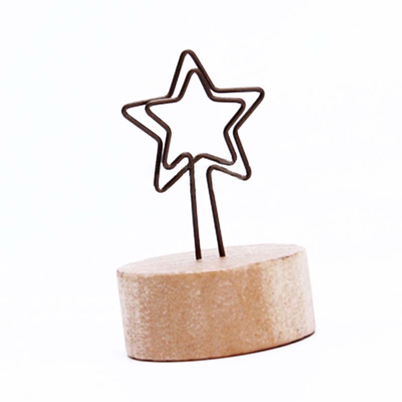 13 Styles Desk Wood+Iron Photo Clips Notes Folder Number Name Clips Home Office Table Decoration Birthday Wedding Decor