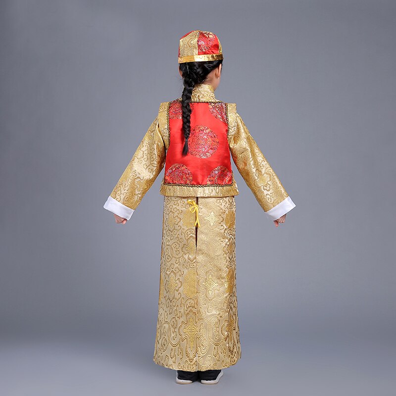 Chinois ancien empereur Prince Costume enfants Robe de jeu théâtrale Robe Photo Qing dynastie garçon Robe dramaturgique