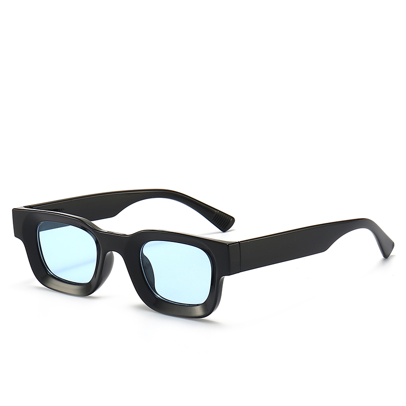 Kleine zonnebril Rechthoek Dik frame Vierkante zonnebril Heren Zwart Blauw Dames Zonneschermen Uv400 Unisex Eyewears