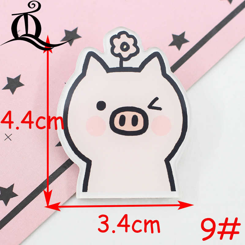 1 PC MIX mooie Wacky varken Cartoon Acryl Badges Kawaii Badge Pictogrammen op De Rugzak Badges voor Kleding Handtas Pin broche Z37: No9