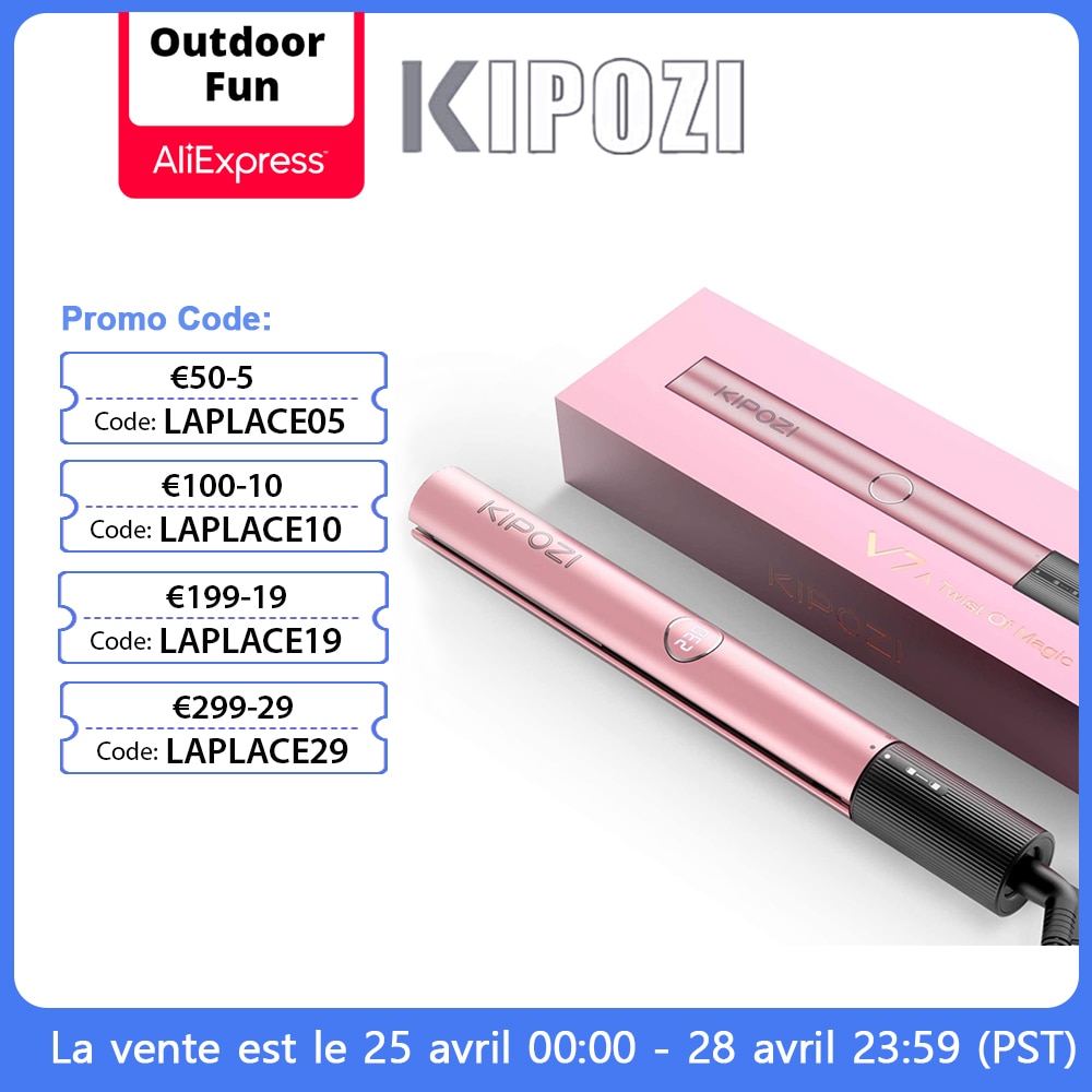 KIPOZI profesjonalnego V7 prostowanie kręcenie loków żelaza 30s szybkiego nagrzewania wydajność cieplna Nano-płyta tytanowa dla kobiece włosy