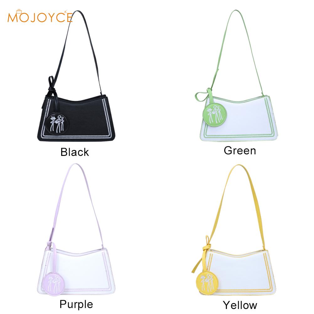 Women PU Crossbody Bags Simple Female Leather Hit Color Daily Shoulder Pouch Exquisite Shopping Bags