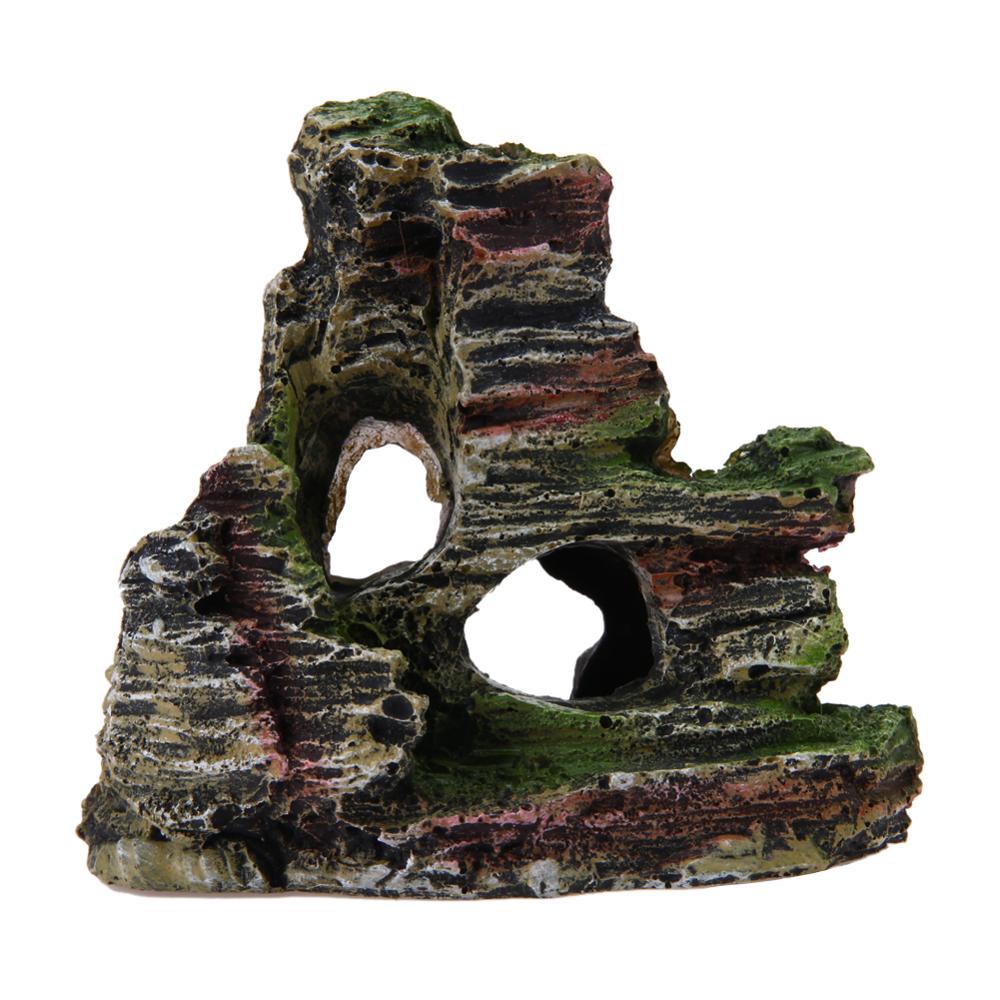 Acuario de Castillo de resina rosa de dibujos animados, decoraciones de paisaje de tanque de peces adornos de torre para peces acuáticos suministros para mascotas: B