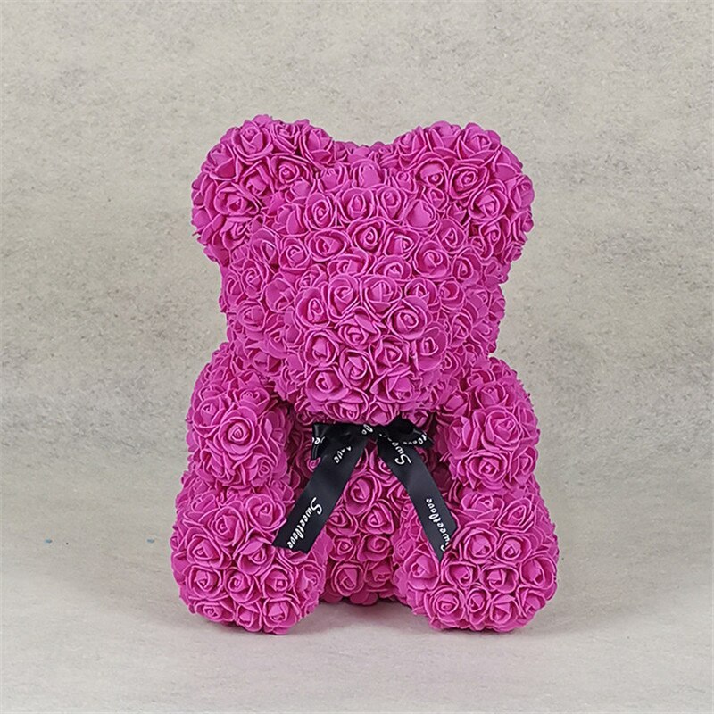 Hot 40 centimetri Artificiale della Rosa Cuore Teddy Bear Fatti A Mano Puzzel Orso di Rose Creatura Giocattoli Di Natale di Cerimonia Nuziale Delle Donne di San Valentino Regali: K