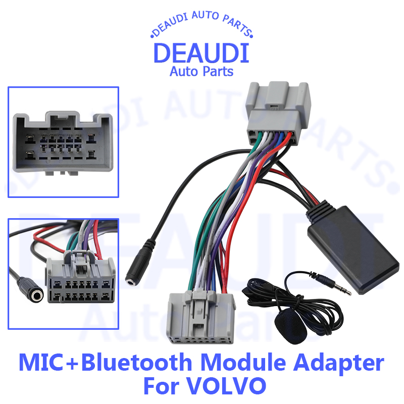 Para volvo bluetooth 5.0 módulo de chamada telefônica handfree aux in cabo adaptador para volvo s40 v40 v50 v70 s60 s70 s80 c30 c70 xc70 xc90