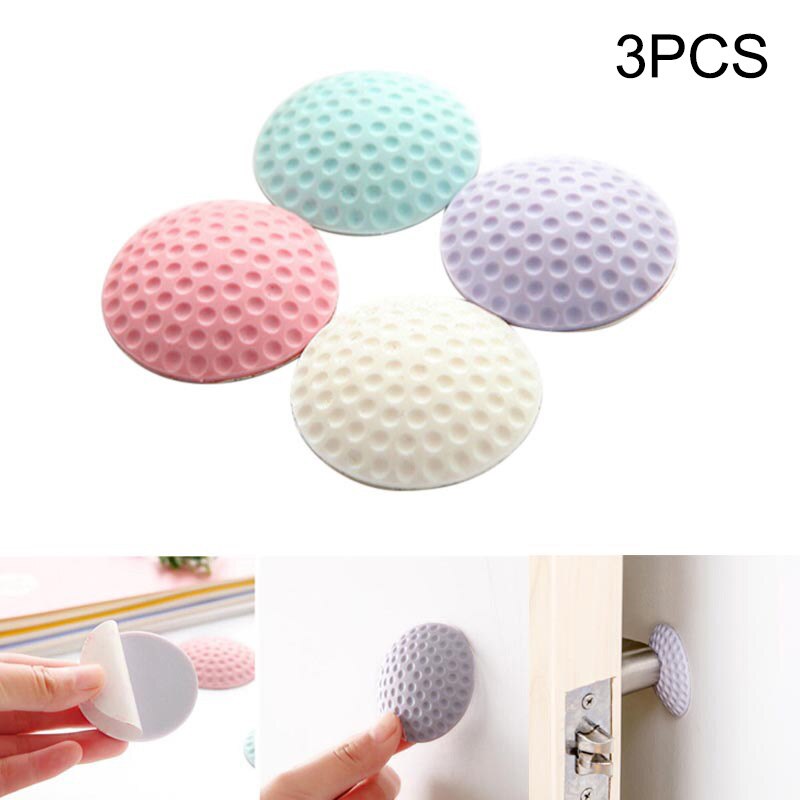 3 stuks handgreep deurslot beschermpad wandverdikking dempende deur golf modellering rubber spatbord din 889: Default Title