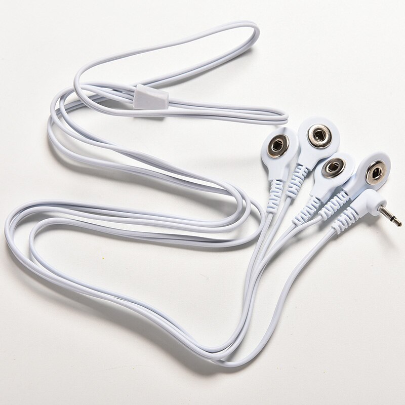 Cable de plomo de electrodos, Cables de conexión de 4 botones de 2,5mm para máquina de terapia Digital, herramienta de decenas, Cable de conexión para enchufe de electrodo: 2.5mm 4 Button