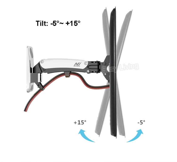 NB F350 Aluminum Gas Spring 40"-50" LCD LED TV Wall Mount Full Motion Monitor Holder Arm Loading 17.6-35lbs (8-16kgs)