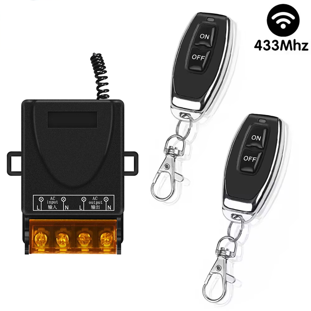 Universal 433mhz Remote Control Switch Wireless Switch AC 220V 30A Relay and On Off Transmitter for Light Lamp Water Pump Door