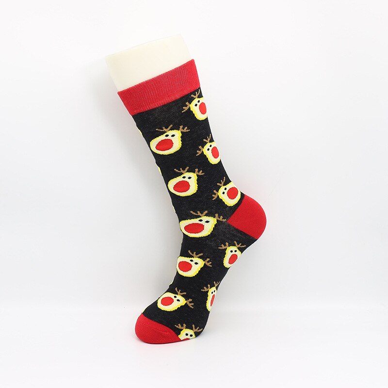 PEONFLY Funny Christmas Tree Snow Happy Socks Men Autumn Winter Harajuku Calcetines Santa Claus Christmas Socks: 3 / EUR39-46
