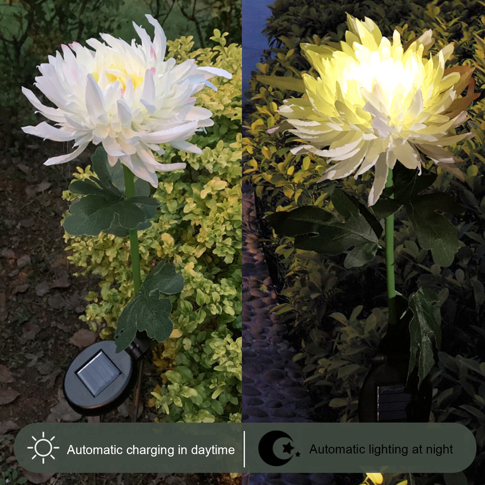 Tuin Led Lamp Simulatie Chrysant Solar Light Outdoor Waterdichte Decoratie Simulatie Plug-In Licht Tuin Gazon Licht