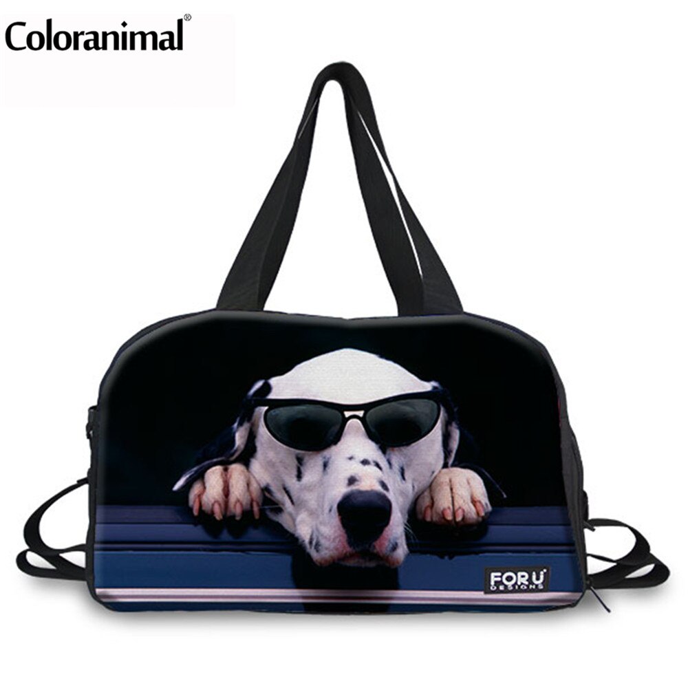 Coloranimal Semplice Travle Borsa sacchetto di Mano Delle Donne Simpatico Gatto e Cane di Stampa per Le Donne Big Duffle Bag Multifunzione Borsa Week-End: B0016T