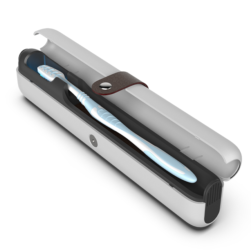 Custodia disinfettante portatile per bacchette sterilizzatore per spazzolino UV con batteria da 1500 mAh per supporto disinfettante per spazzolino da viaggio