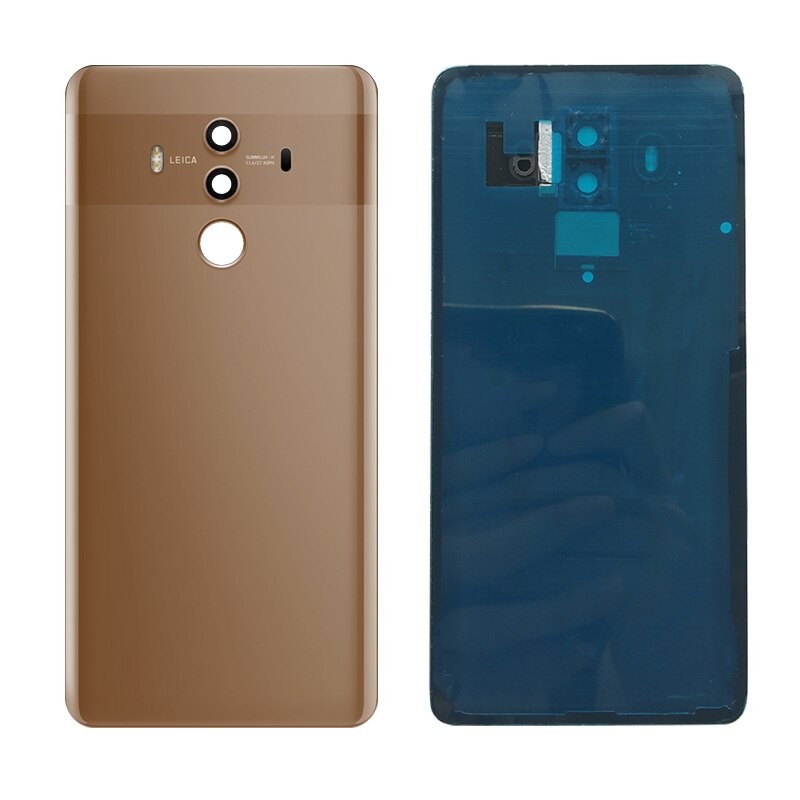 6.0 inch Back Housing Replacement for HUAWEI Mate 10 Pro Back Cover Battery Glass with Camera Lens adhesive Sticker: Moka Gold