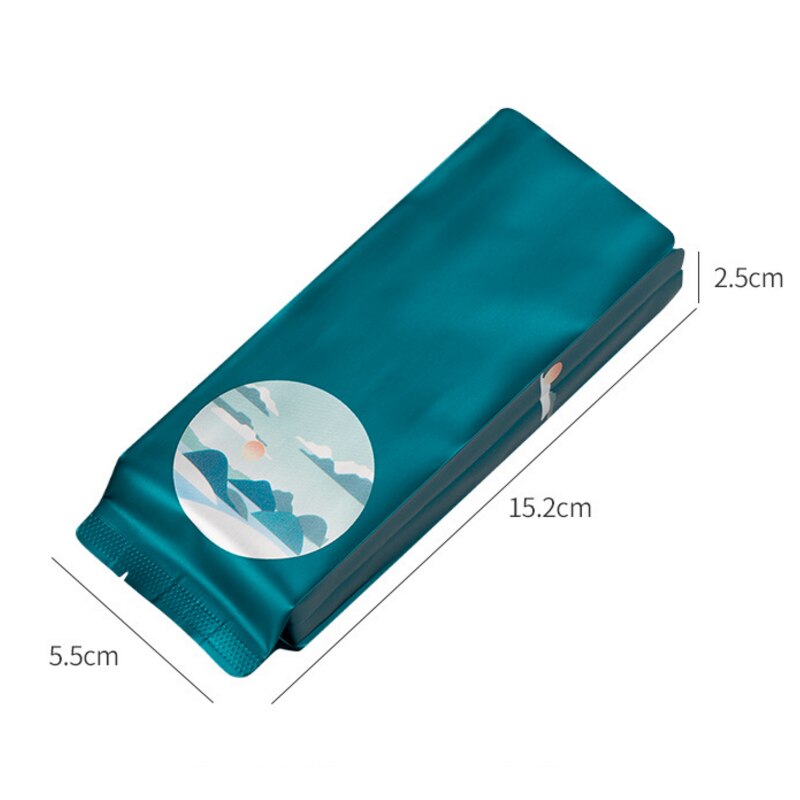 100Pcs/Lot Aluminum Foil Tea Bags Vacuum Heat Seal Packaging Pouches Food Coffee Mylar Foil Bag 152x55mm: blue B