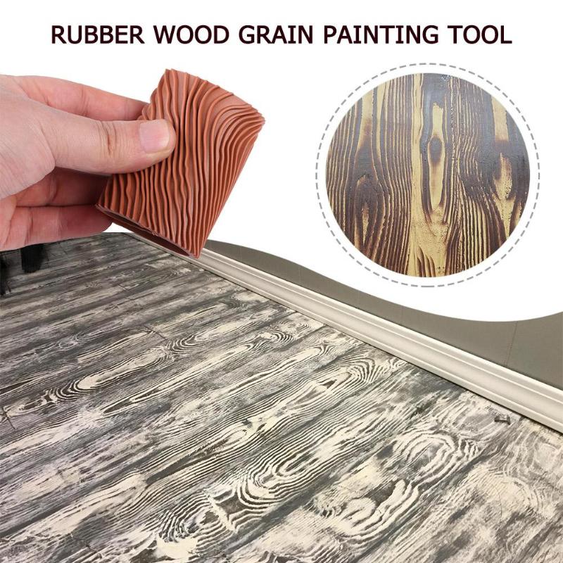 Rubber Wood Grain Painting Tool Imitation Wood Graining Pattern Wall Texture Art DIY Brush Painting Tool Home Decoration