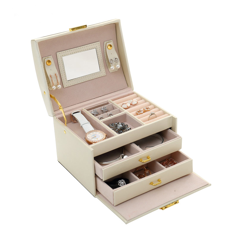 PU Schmuck Organizer box make-up Organizer Armbänder Ohrring & Ring sarg verpackung fall box Halskette container mädchen