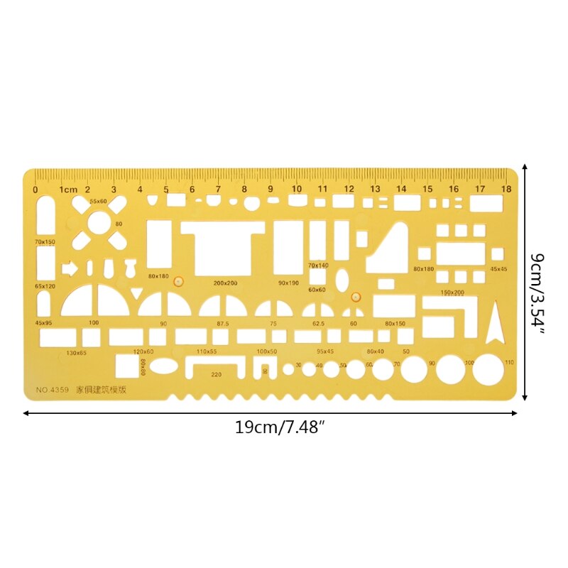K Resin Drawing Ruler Template Measuring Tool Stencil Student School Stationery