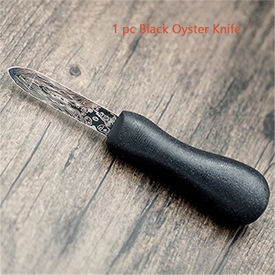 Cuchillo de acero inoxidable con bordes afilados, herramienta útil para abrir mariscos, té, cáscara de Shucker, utensilios de cocina, 1 ud.: Black