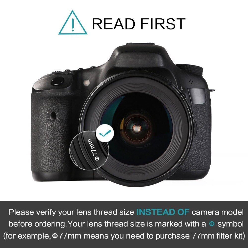 Instelbare  nd2-400 variabele neutrale dichtheidsfilter 37/40/40.5/43/46/49/52/55/58/62/67/72/77/82/86/95mme filterlensfader