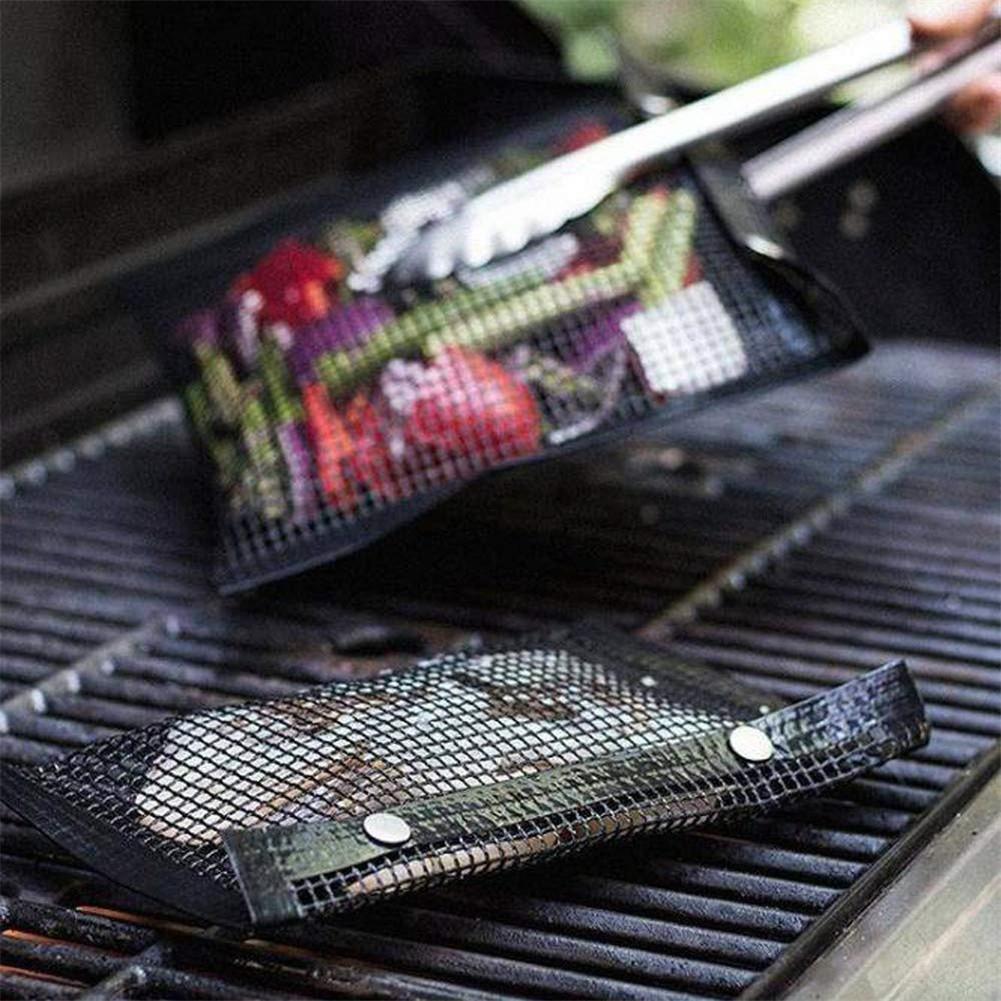 Gjenbrukbar bbq bake bag mesh grillposer non-stick gjenbrukbare lett å rengjøre verktøy for utendørs bbq piknik verktøy matlaging kjøkken verktøy