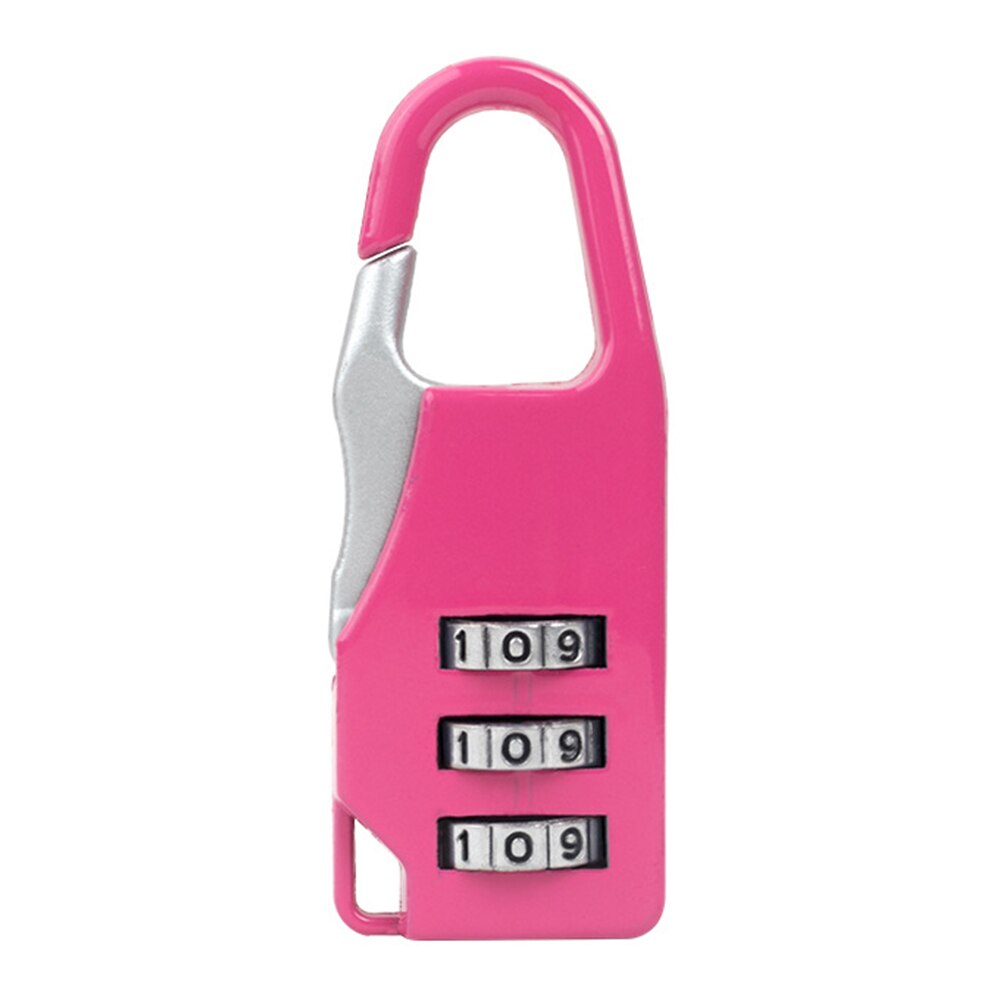 Zinc Alloy 3 Mini Dial Digits Code Number Password Combination Padlock Safety Travel Security Lock for Luggage Lock Padlock Gym: Pink