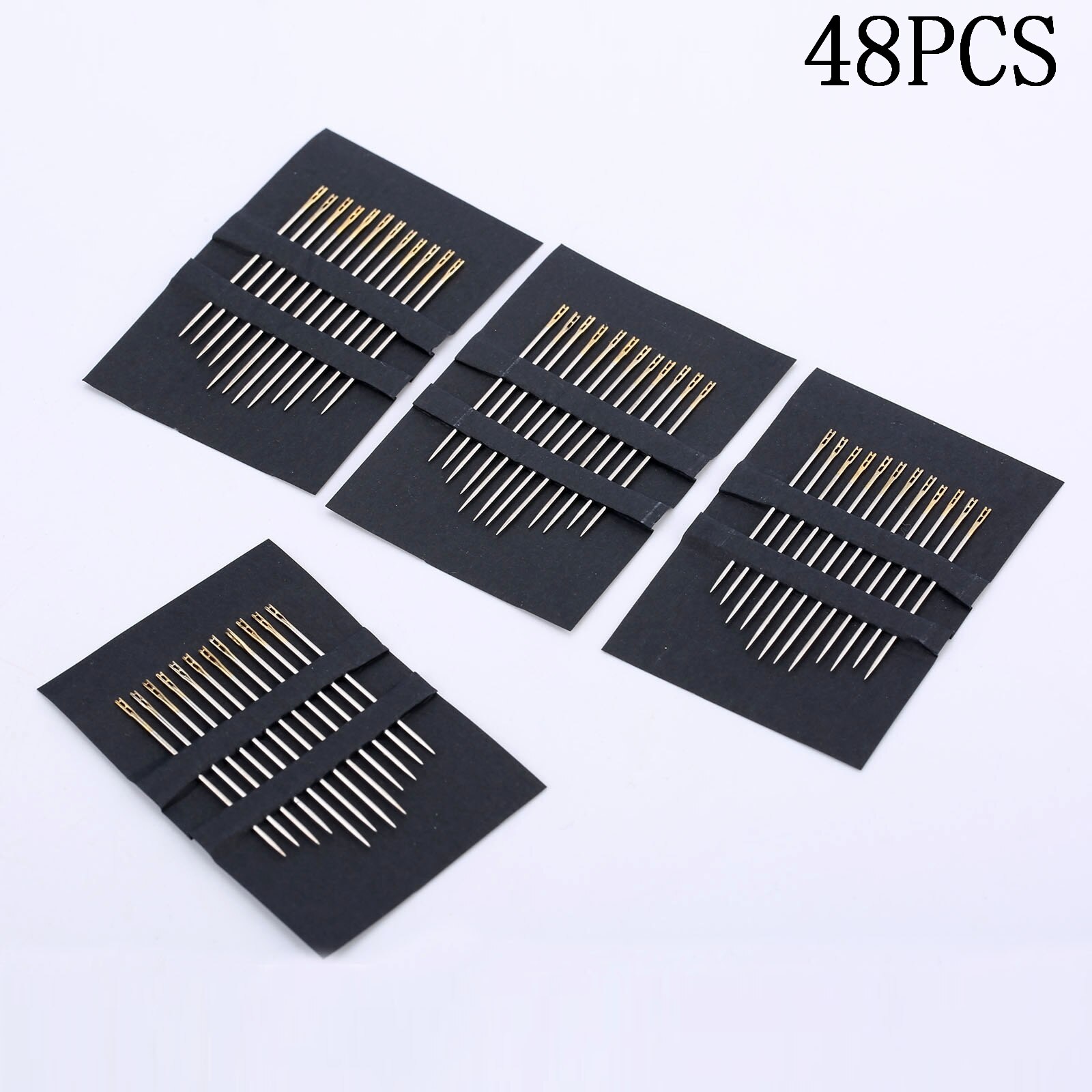 48pcs Assorted Hand Sewing Needles Safely Self Threading Thread Sewing Needles Household Cross Stitch Needles Embroidery Tool