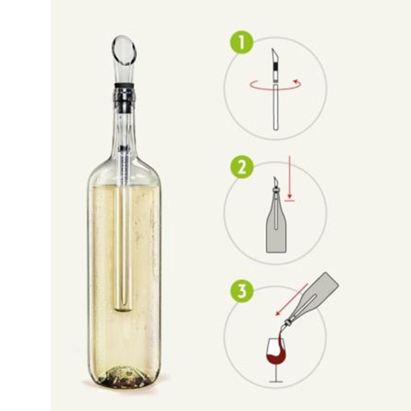 Ijs Wijn Chiller Rvs Stick Met Wijn Schenker Wijn Koelen Stok Koeler Bier Drank Bevroren Stok Ijs Koeler Bar tool