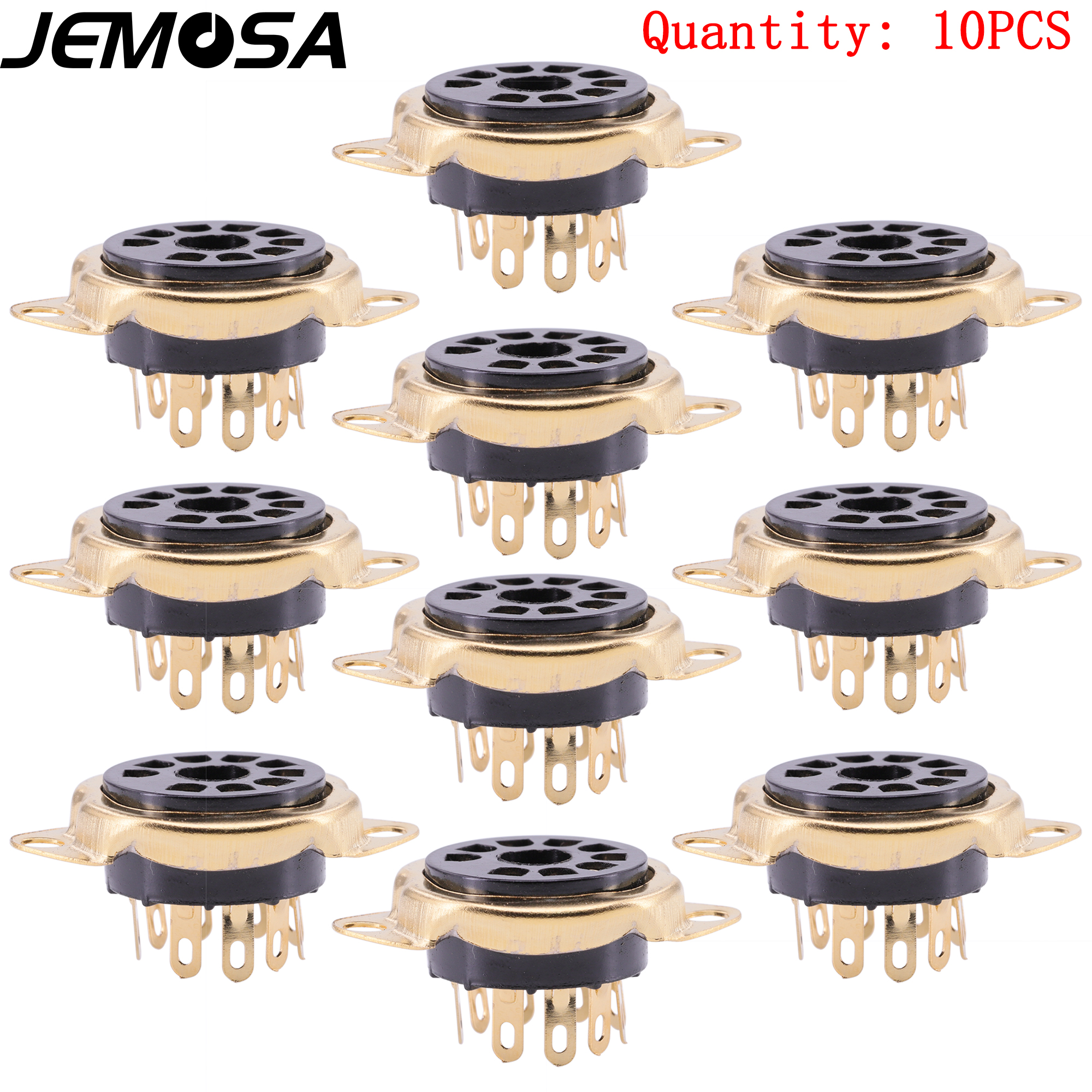12AX7 12AU7 6199 6922 EL84 ECC81 ECC82 ECC83 Buis Valve Socket 9Pin Bakeliet Buisvoet Vacuüm Buis Versterker Hifi Audio diy: Gold Plated 10PCS