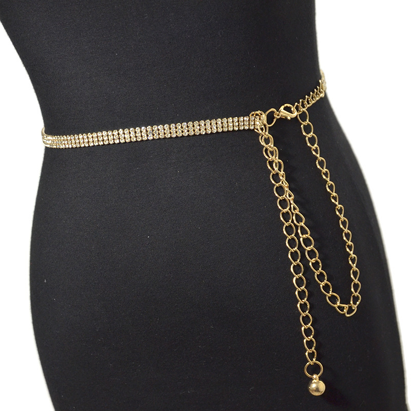Ceinture en strass pour femmes, de luxe pour femmes, rangée de mariée brillante, cristal brillant, diamant, chaîne de taille, strass