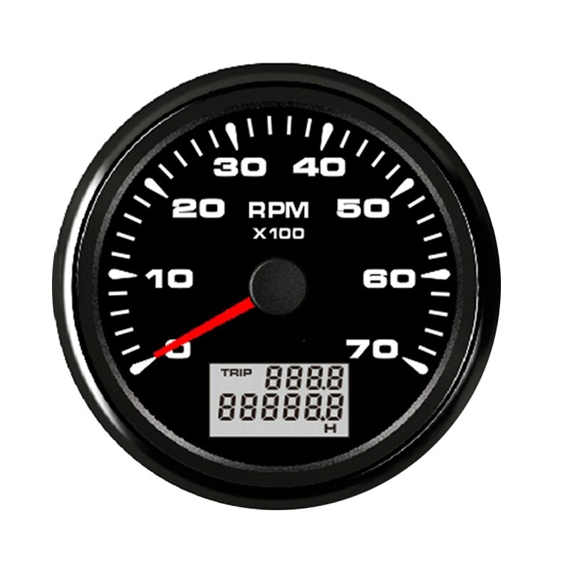 85mm Boat Tachometer Sensor with LCD Hourmeter 6000 RPM for Diesel Gasoline Engine Marine Car Tacho Meter 7 Color Backlight: 7K-BN