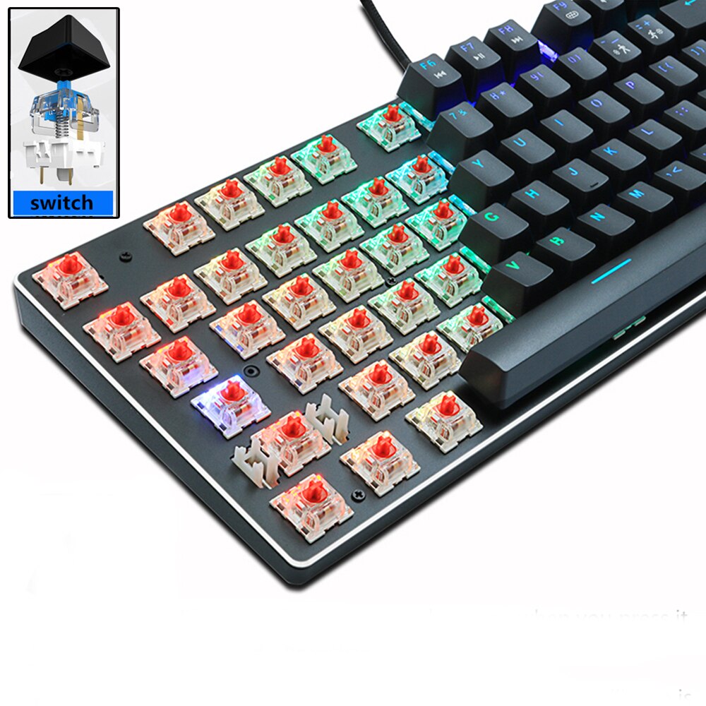 ZUOYA 87KEY Mechanical Gaming Keyboard RGB Backlit USB Wired Red Switch Anti-ghosting For Gamer PC