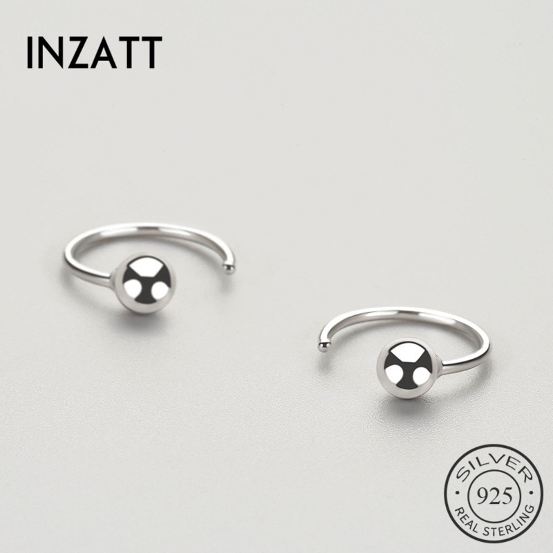 INZATT OL Minimalist Geometric Light bead Hoop Earrings For Women Anniversary real 925 Sterling Silver Fine Jewelry