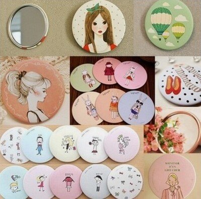 10-50pc/ lot queens serie kosmetiske spejl / søde kvinder makeup lomme mini spejle / bærbart spejl / flot
