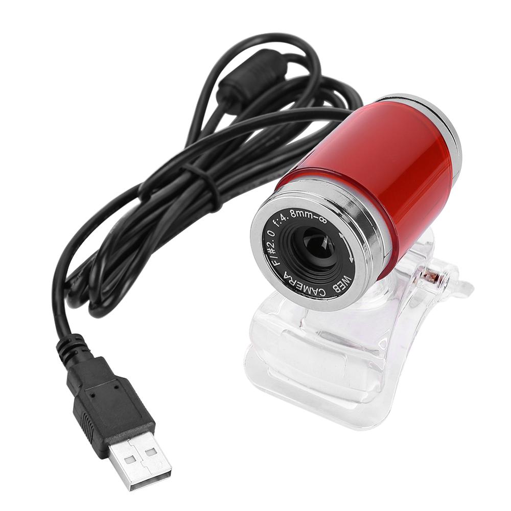 12 Megapixels Hd Webcam Usb 12 Camera Web Cam 360 Graden Mic Clip-On Voor Desktop Skype Computer Pc laptop Ingebouwde Microfoon: Red Silver