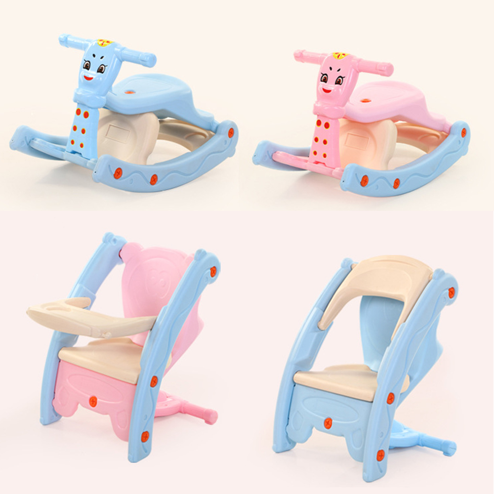 Multifunctionele Hobbelpaard Kinderen Schommelstoelen 3 In 1 Draagbare Dual-Use Baby Eettafel Stoel Met Licht Voor 6-36 Monthsbaby