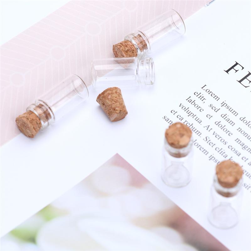 25 Pcs Glass Wish Bottles Clear Small Mini Glass Jars with Cork Stoppers DIY Wish Bottles For Message Weddings Wish Party Favors