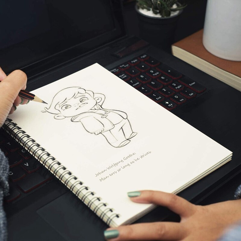 6 Pack A5 Soft Cover Spiral Notebook Journal, Blank Sketch Book Pad Diary Notebook Planner with Blank Paper