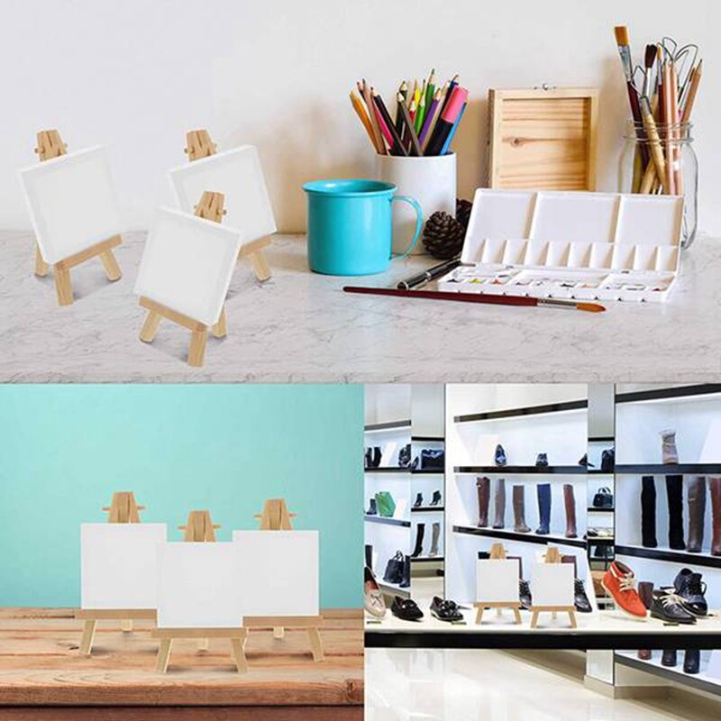 Mini Wood Display Easel, 40Pcs, Perfect for Displaying Small Canvases, Business Cards, Photos