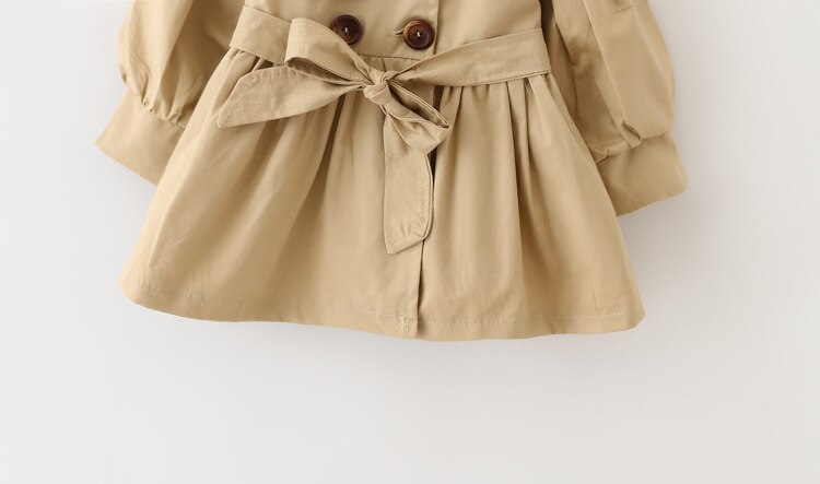 Bébé-filles manteau avec ceinture automne enfants fille manteaux manches longues doux veste matelassée enfants pardessus vêtements