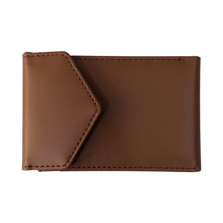 Cuir hommes pince à billets portefeuille solide hommes sacs à main concepteur Clip mince portefeuille porte-cartes: Brown