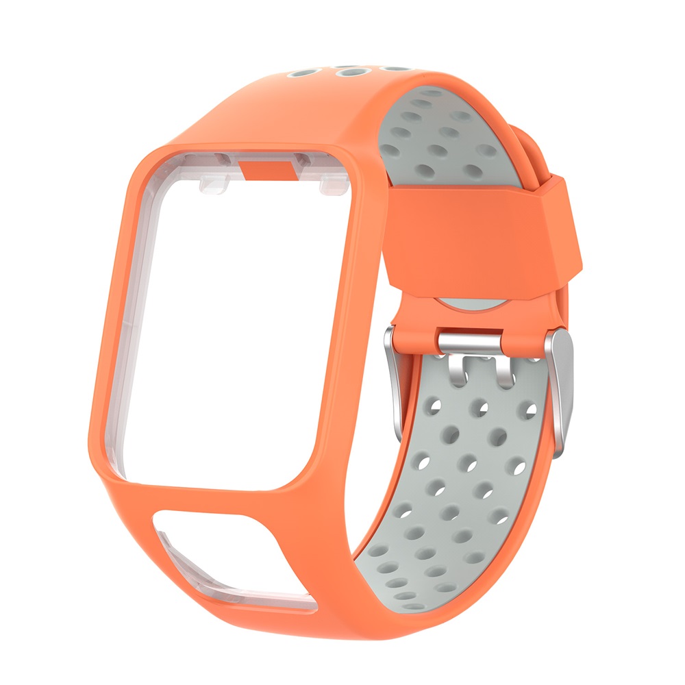 Erstatningsarmbånd til tomtom urrem silikonebånd til tomtom runner 3/ eventyrer/golfspiller 2/ løber 2 cardio/spark 3 musik: Orange grå