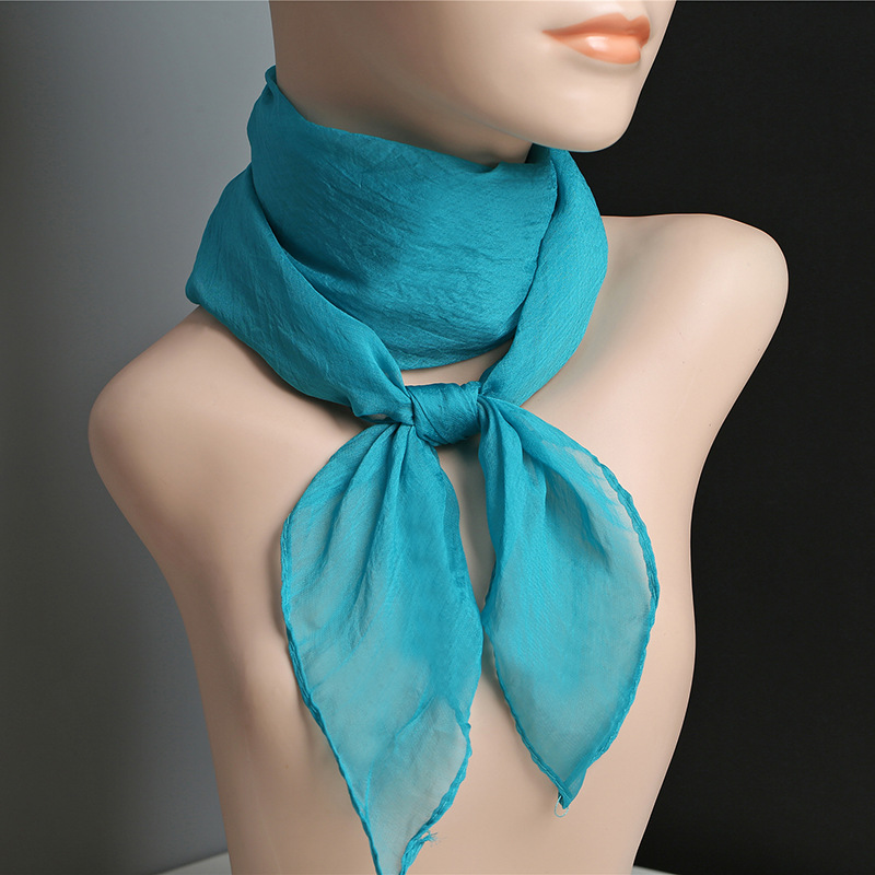 70X70 cm Simulatie Zijden Sjaals vrouwen Veelzijdige Kleine Vierkante Effen Chiffon Sjaal Gaas Sjaal Party